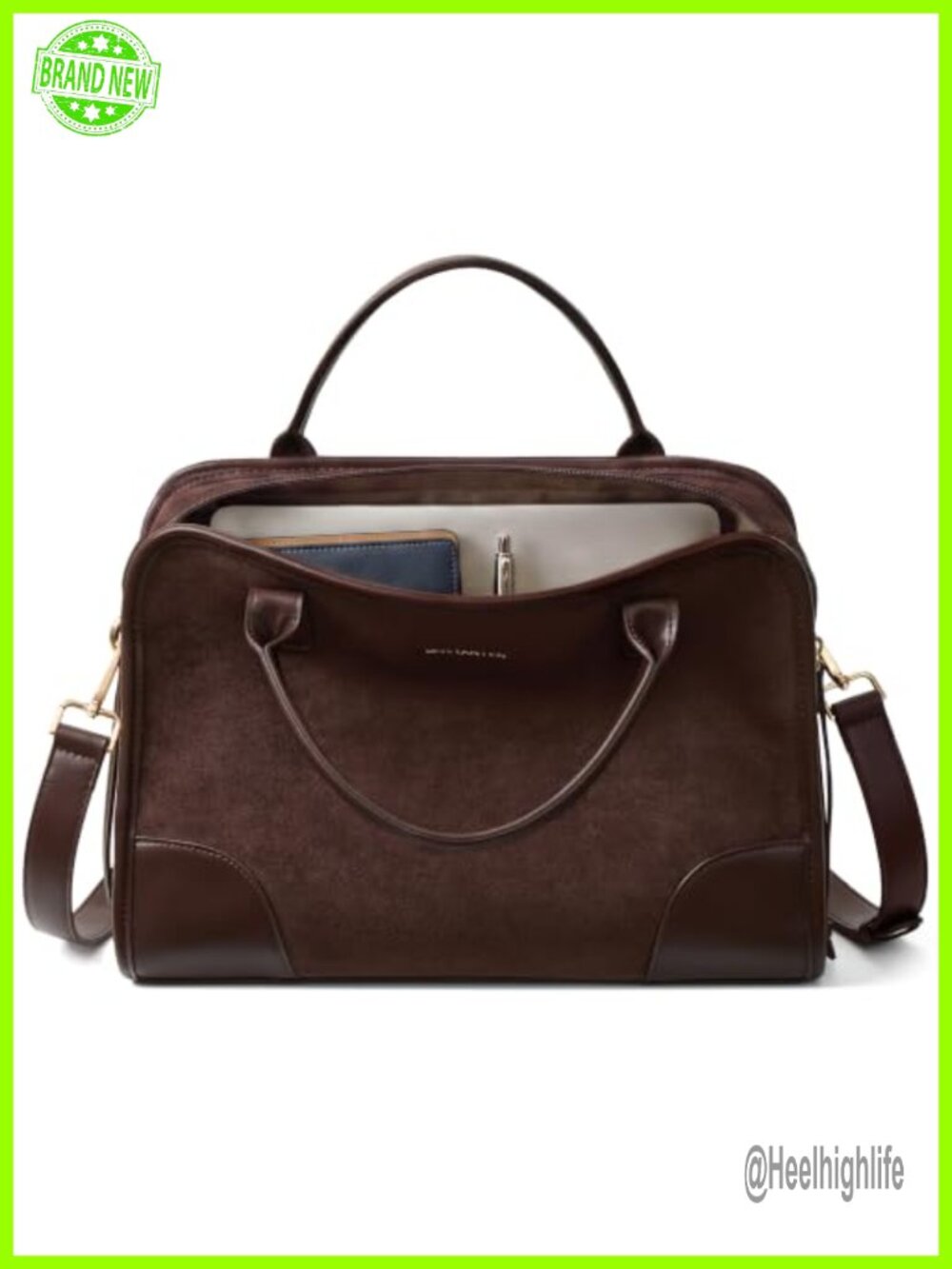 Leather Satchel Handbag Soft Structured Designer Purse Adjustable Strap